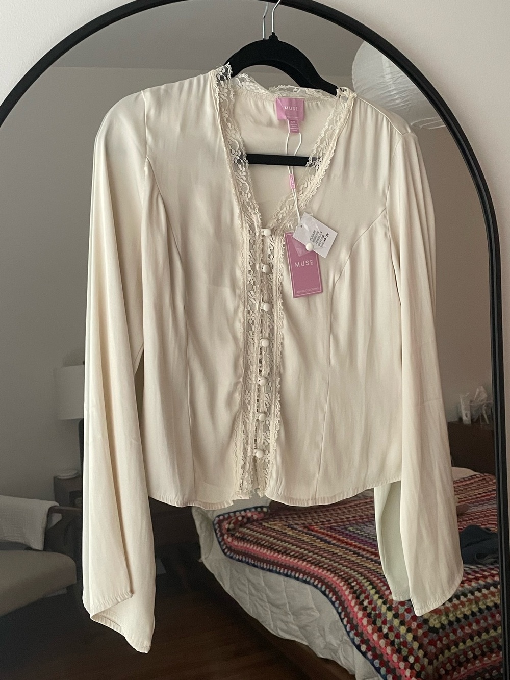 Muse anthropology ivory Victorian blouse